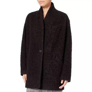 IRO Womens Blazer Burgundy Rafa One Button Oversized Alpaca Wool Jacket 36 Small